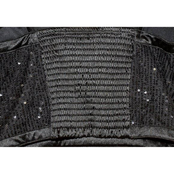Women’s Madden NYC Black Sequin Bustier Size M Party Night Out Smocked Back - Picture 4 of 7